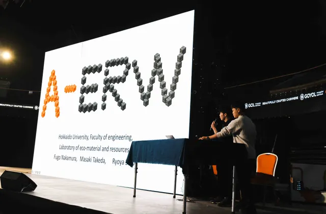 Team AERW presenting on stage